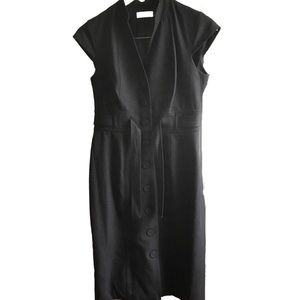 Calvin Klein belt button down dress Charcoal gray.